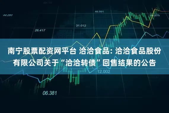 南宁股票配资网平台 洽洽食品: 洽洽食品股份有限公司关于“洽洽转债”回售结果的公告
